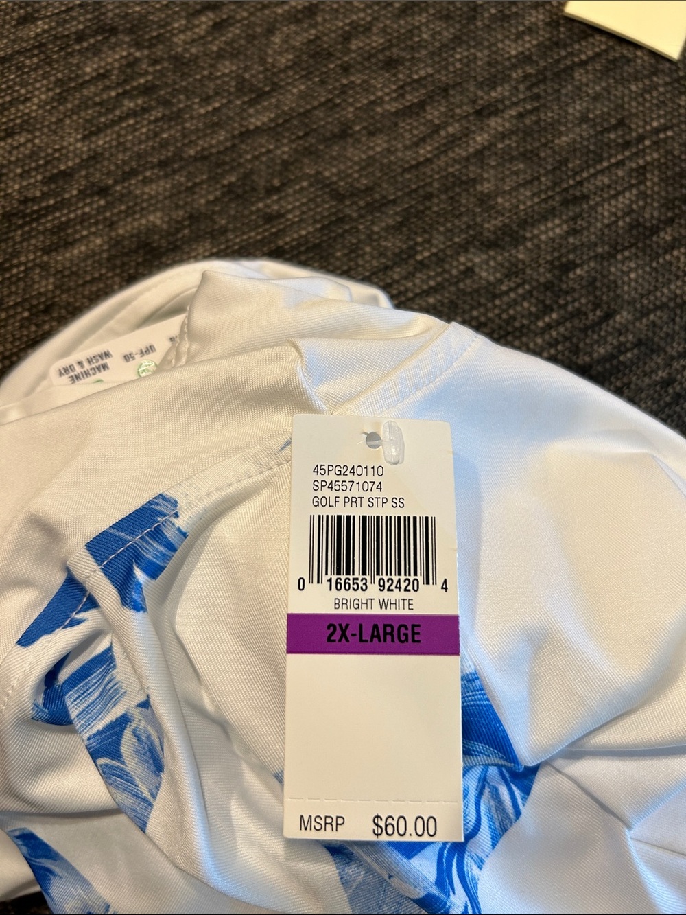 Izod White Polo with Blue Floral Stripe Print
Size => XXL - Picture 12 of 12